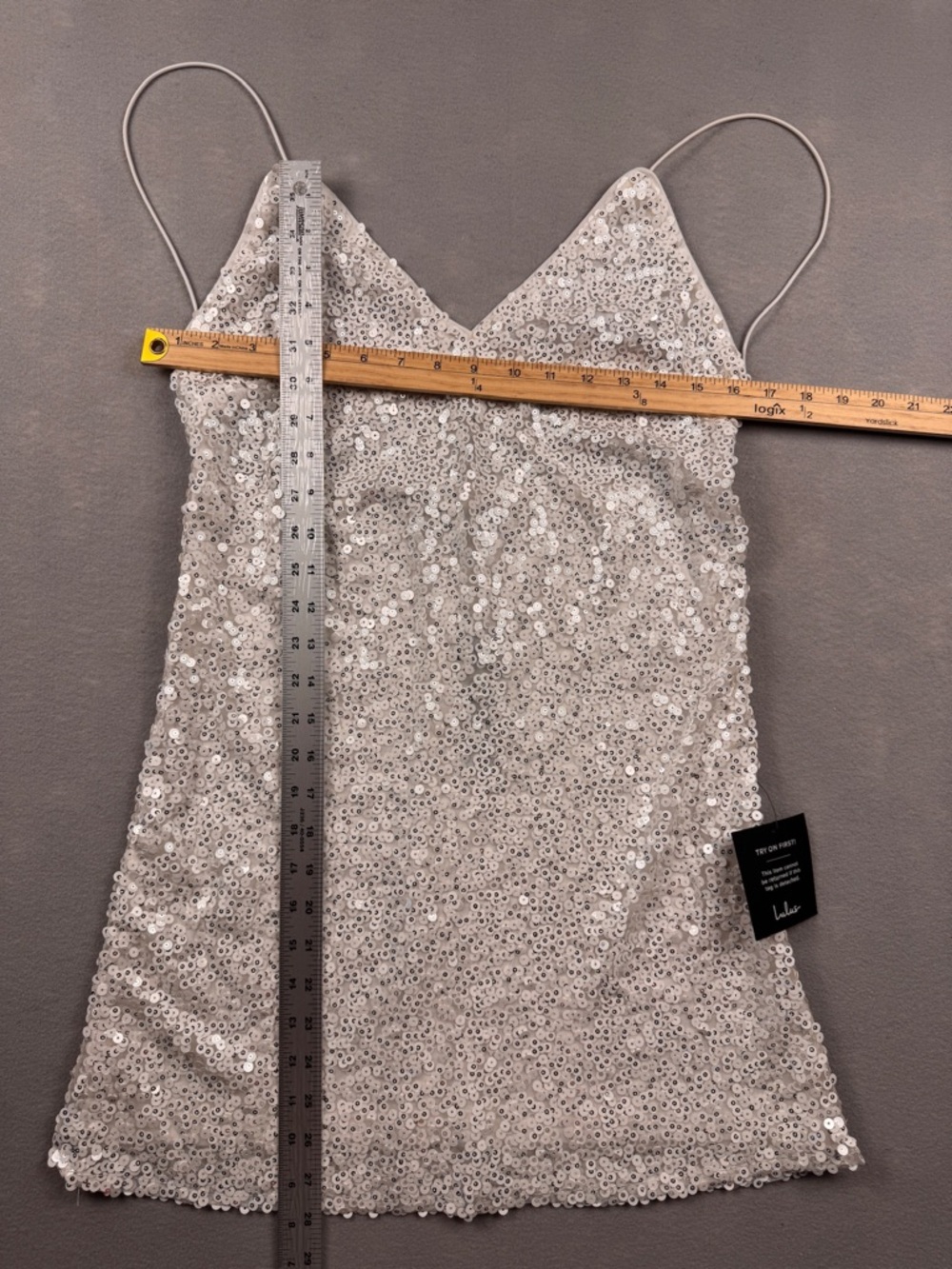 Lulu’s Force of Fashion White Backless Sequin Mini Slip Dress Size Small Bride - Picture 8 of 8